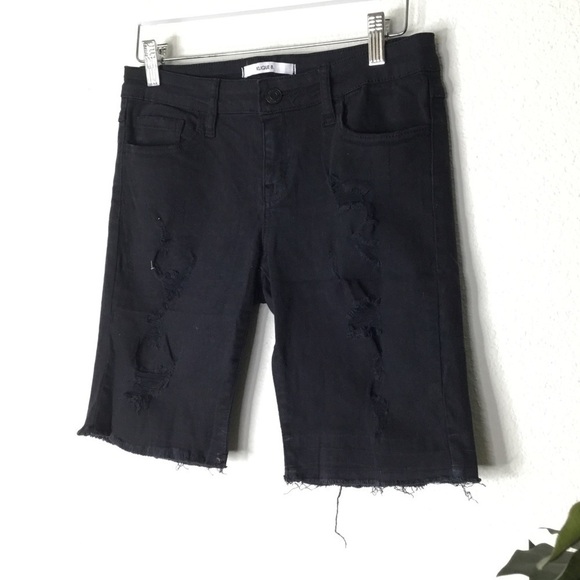 Klique B Black Bermuda Denim Shorts - Picture 2 of 6